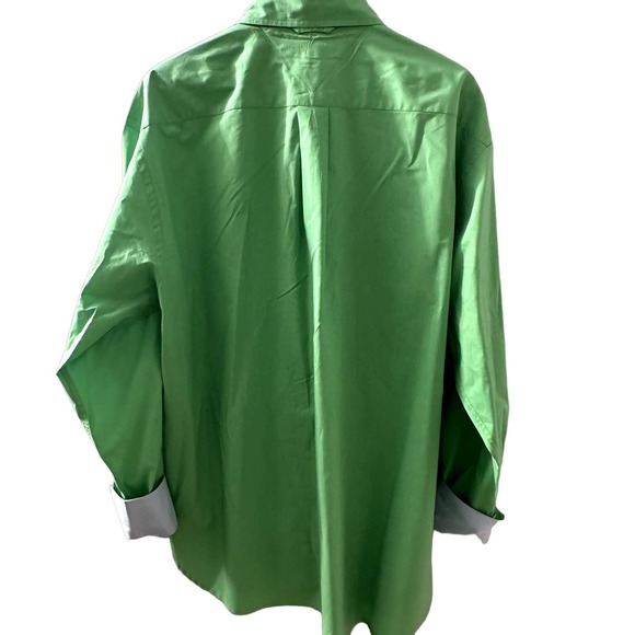 Tommy Hilfiger Men's Green Long Sleeve Flap Chest Pocket Shirt Size Large - Picture 2 of 9